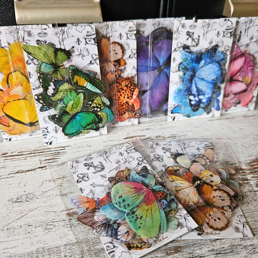 Butterfly Stickers - 20 pieces-Bullet Journal Scrapbooking Stickers Butterfly PET Small Purple Green Orange Monarch-Rachel The Turtle Journal