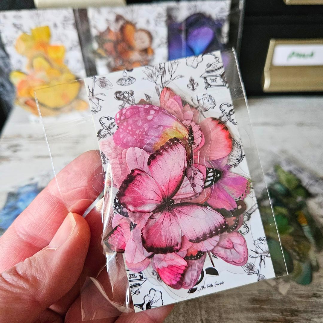 Butterfly Stickers - 20 pieces-Bullet Journal Scrapbooking Stickers Butterfly PET Small Purple Green Orange Monarch-Rachel The Turtle Journal