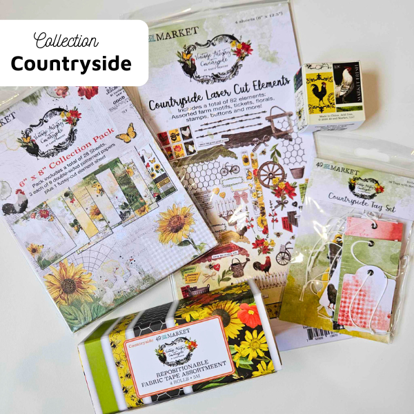 The Turtle Journal - 49 and Market - Assorted Die Cut Cut Out Pieces Bundle Embellishment - Countryside Rooster Farm Bees Sunflower Field Vintage - Australian Supplier Scrapbooking