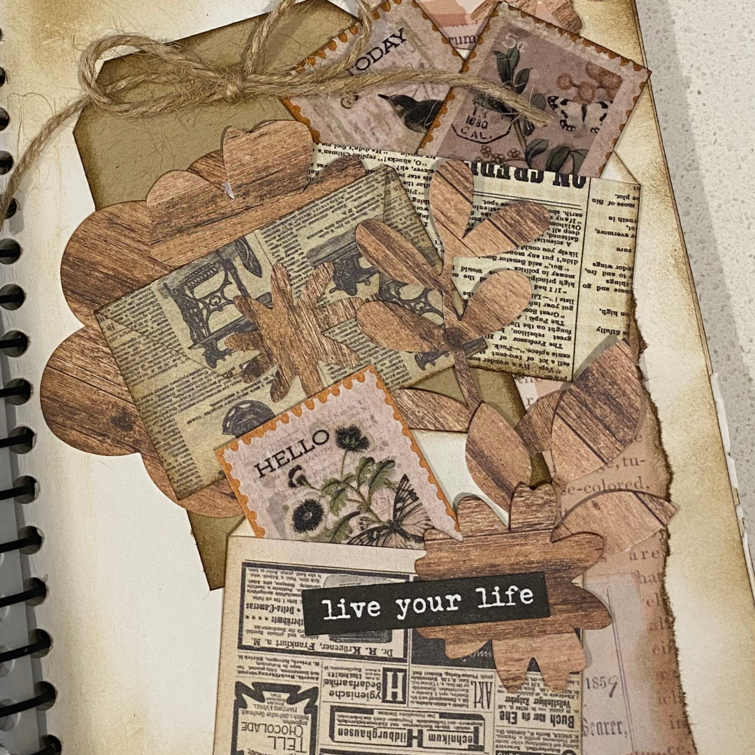 Simple Stories Colour Vibe Cardstock Wood-Look Flower Pieces-Simple Stories Colour Vibe Cardstock Wood-Look Flower Pieces - The Turtle Journal-Rachel The Turtle Journal