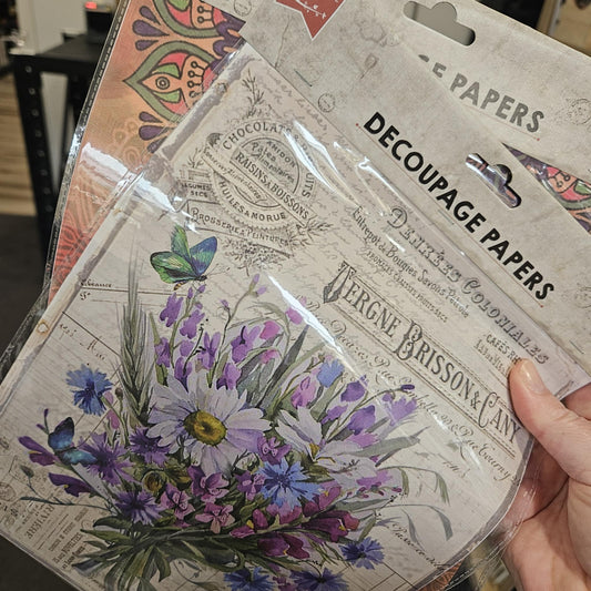 Clearance: A4 Decoupage Papers (4 sheets)-Floral-Rachel The Turtle Journal