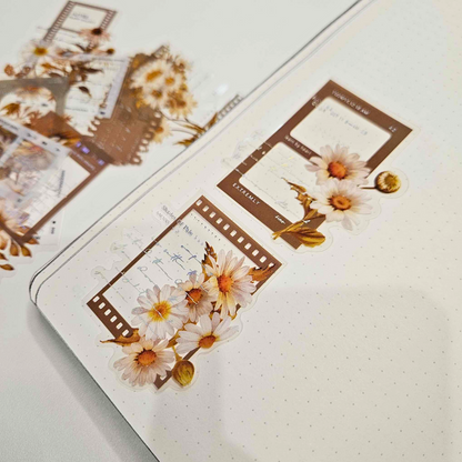 Floral Framed Sticker Set (10 piece)-Floral Framed Sticker Set (10 piece) Australian Journaling Supplies Adelaide Stickers Planner Journaling PET Durable Floral Flowers Vintage Purple Brown Pink Blue Grey-Rachel The Turtle Journal