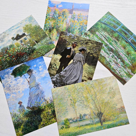 Monet Art Postcards Ephemera Set (6 piece)-Monet Art Postcards Ephemera Set (6 piece) Art Journaling Mixed Media Creative-Rachel The Turtle Journal