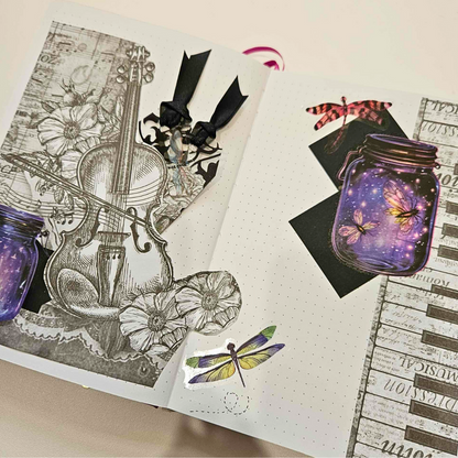 Journaling Kit: Midnight Music Magic-Journaling Kit Journaling Kit: Midnight Music Magic Supplies How To Scrapbooking Junk Journaling Australia-Rachel The Turtle Journal