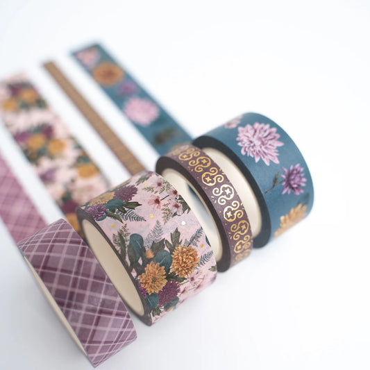 Chrysanthemum Spring Washi Tape Set (4 rolls) - Archer and Olive