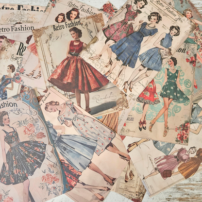 A6 Retro 1950s Fashion Ephemera Paper Pieces (16 piece)