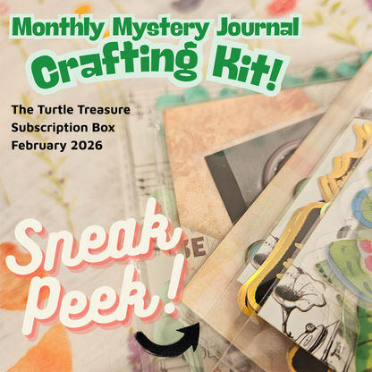 Turtle Treasure Box Subscription Kit-Papers Stickers Subscription Kit Box Monthly Craft Mystery Australia Paper Crafters-Rachel The Turtle Journal