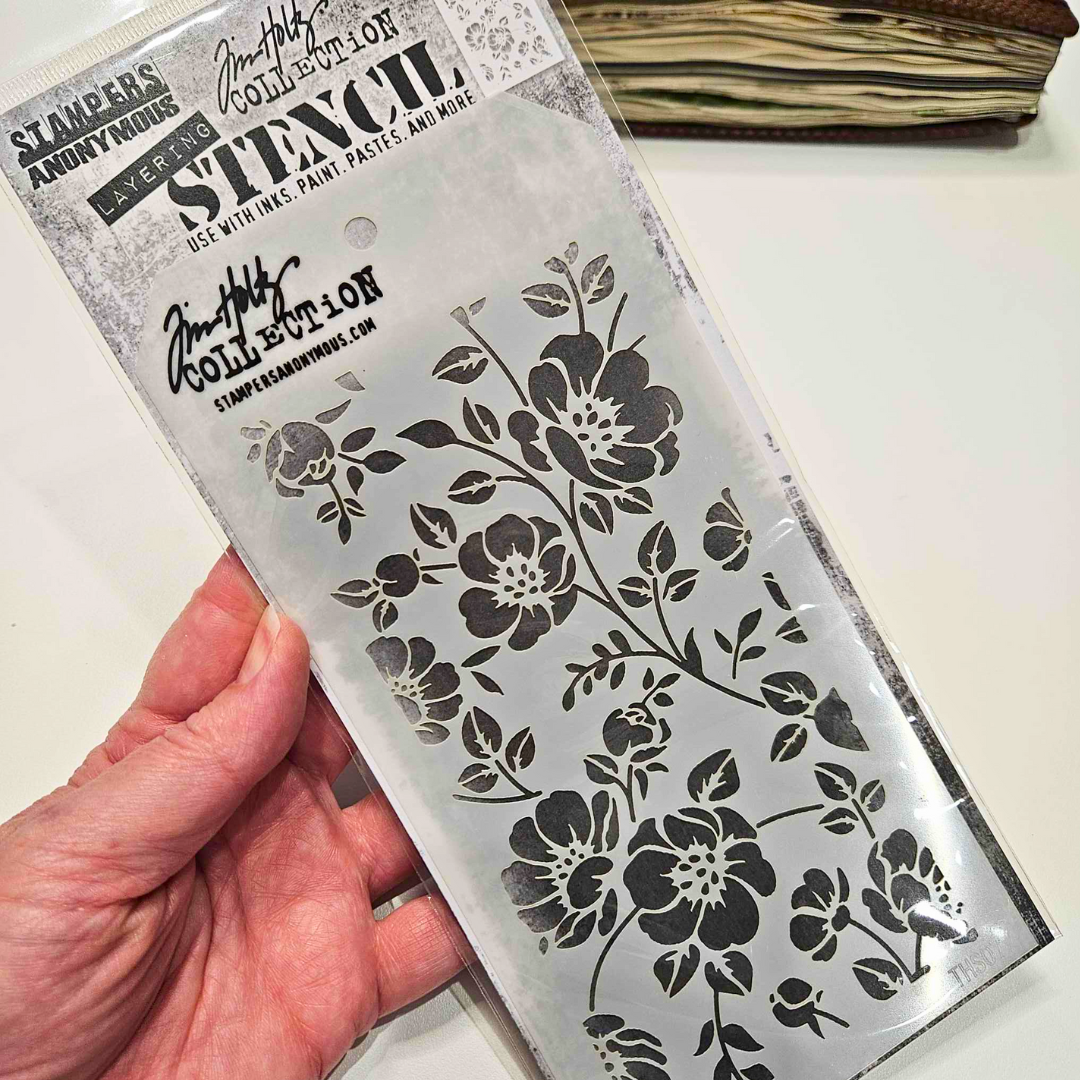 Stencils Layering - Tim Holtz Stampers Anonymous Ranger-Floral-Stencils Layering - Tim Holtz Stampers Anonymous Ranger - Aussie Paper Crafting - The Turtle Journal-Rachel The Turtle Journal