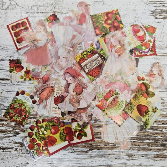 Summer Strawberry Sticker Set (35 piece)-Summer Strawberry Sticker Set (35 piece) - The Turtle Journal -Rachel The Turtle Journal