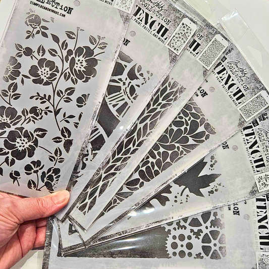 Stencils Layering - Tim Holtz Stampers Anonymous Ranger