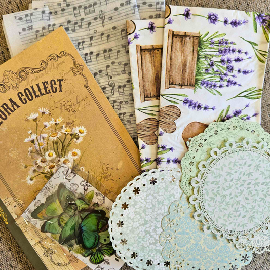 Journaling Kit: Storybook Coffee Aged - Rachel The Turtle Journal - 1 Kit (60 pieces) - Lavender Garden Green Butterflies How To Journal Bundle Instructions Srcapbooking Australia