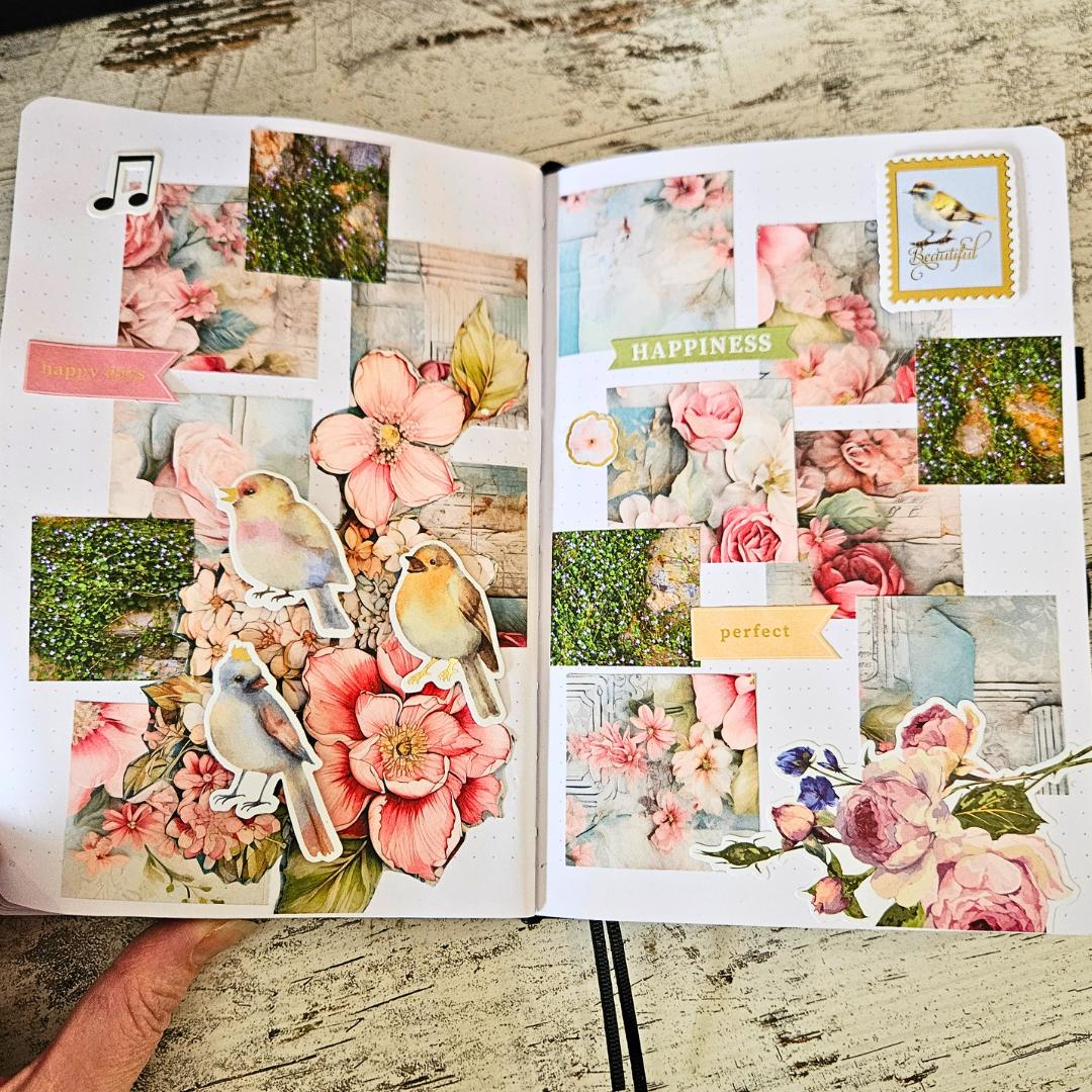 Feathered and Floral A5 Journaling Kit (5 x A5 Double Layouts)-Rachel The Turtle Journal