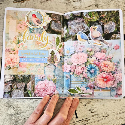 Feathered and Floral A5 Journaling Kit (5 x A5 Double Layouts)-Rachel The Turtle Journal