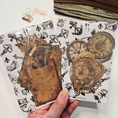 Vintage Factory Sticker Sets (15 piece)-Vintage Factory Sticker Sets (15 piece) - Aussie Paper Crafting - The Turtle Journal-Rachel The Turtle Journal