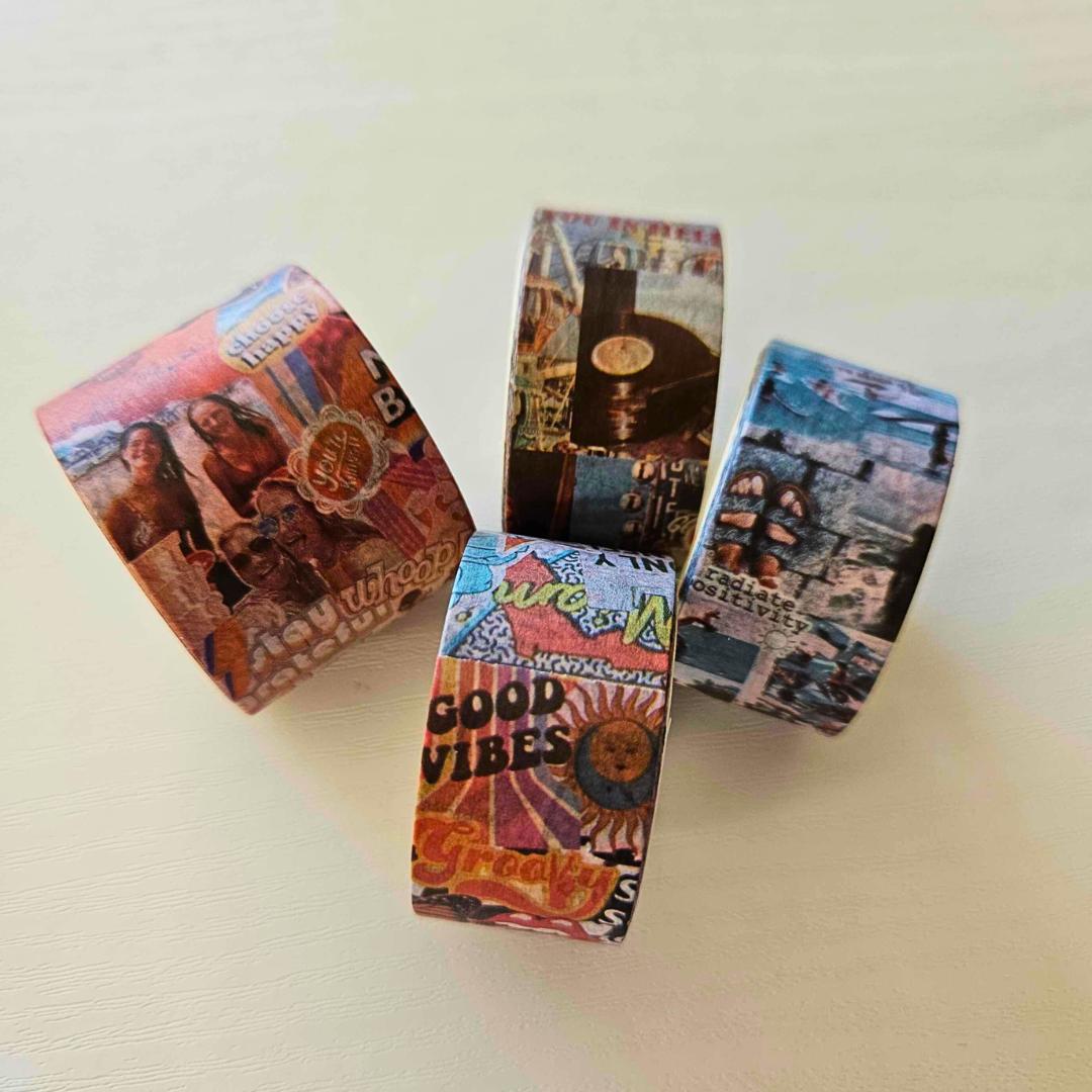 Groovy Life 1970s Washi Tape Set (4 rolls)-Rachel The Turtle Journal