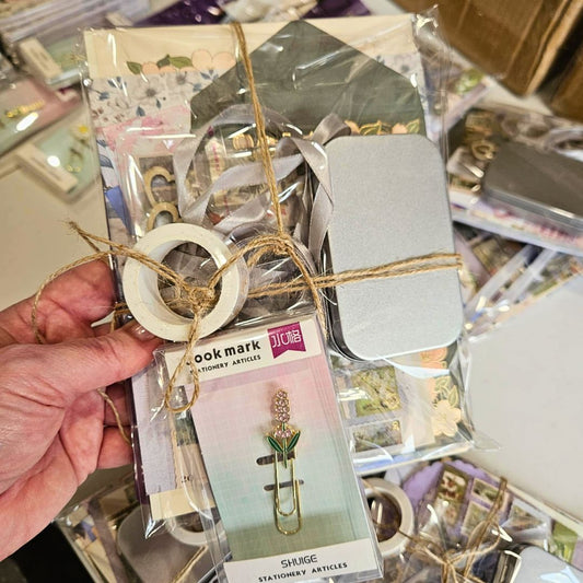 90 piece Beginner Junk Journaling Papercraft Mystery Box + BONUS-90 piece Beginner Junk Journaling Papercraft Mystery Box + BONUS Ephemera Cardmaking Kit Scrapbooking Australia-Rachel The Turtle Journal
