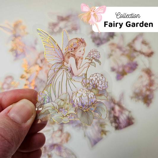 Fairy Garden Journaling Paper Crafting Whimsical Vintage Collection PET Stickers Fairy Glitter Stickers Scrapbooking