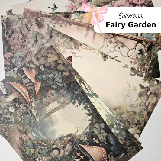 Fairy Garden Journaling Paper Crafting Whimsical Vintage Collection Papers Patterned A5 Bundle Scrapbooking Papers