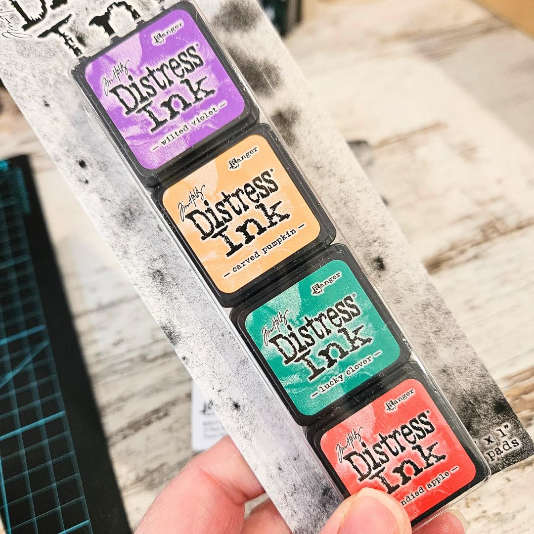 Distress Oxide Mini Pads - Tim Holtz Ranger (4 piece)-Wilted Violet / Carved Pumpkin / Lucky Clover / Candid Apple-Distress Oxide Mini Pads - Tim Holtz Ranger (4 piece) - Aussie Paper crafting Junk journaling-Rachel The Turtle Journal