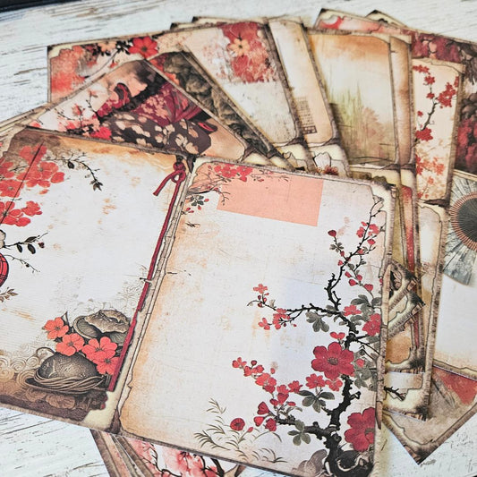 A5 Japanese Life Patterned Paper Pack (12 sheets)-A5 Japanese Life Pattered Paper Pack (8 sheets) - The Turtle Journal-Rachel The Turtle Journal