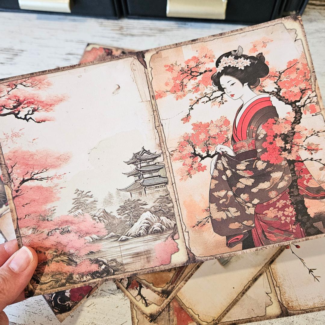 A5 Japanese Life Patterned Paper Pack (12 sheets)-A5 Japanese Life Pattered Paper Pack (8 sheets) - The Turtle Journal-Rachel The Turtle Journal