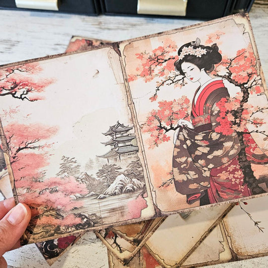 A5 Japanese Life Patterned Paper Pack (12 sheets)-A5 Japanese Life Pattered Paper Pack (8 sheets) - The Turtle Journal-Rachel The Turtle Journal