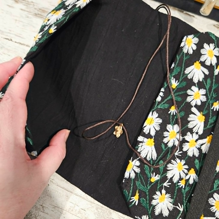 A5 Embroidered Fabric Journal Notebook Cover (1 piece)
