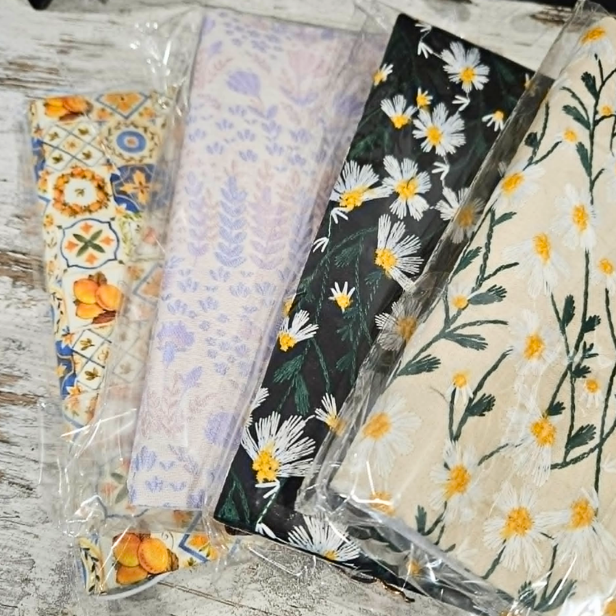 A5 Embroidered Fabric Journal Notebook Cover (1 piece)