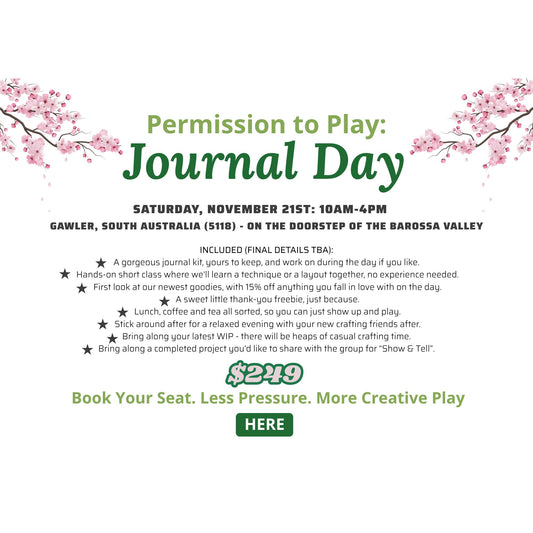 Journal Day Ticket - Permission to Play (Nov 21, Gawler SA)-Rachel The Turtle Journal