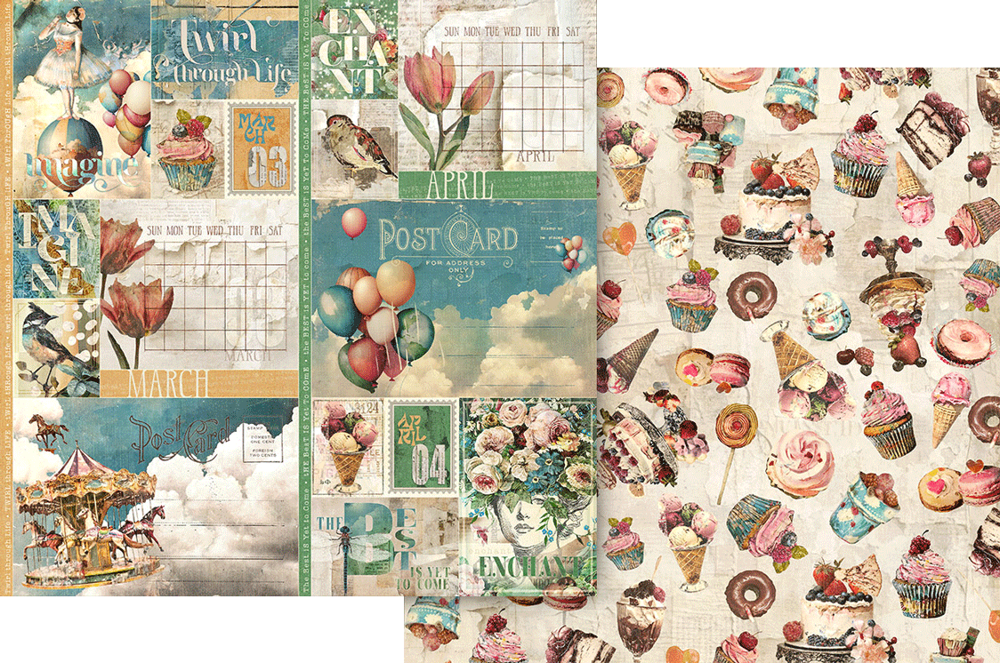 Journaling Through Time - 8×8 Patterned Paper Collection Pack - Graphic 45-Rachel The Turtle Journal