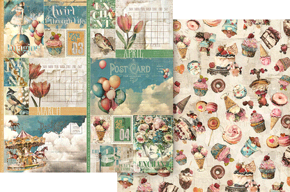 Journaling Through Time - 8×8 Patterned Paper Collection Pack - Graphic 45-Rachel The Turtle Journal