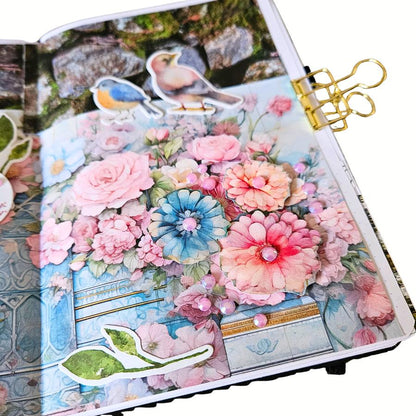 Feathered and Floral A5 Journaling Kit (5 x A5 Double Layouts)-Rachel The Turtle Journal
