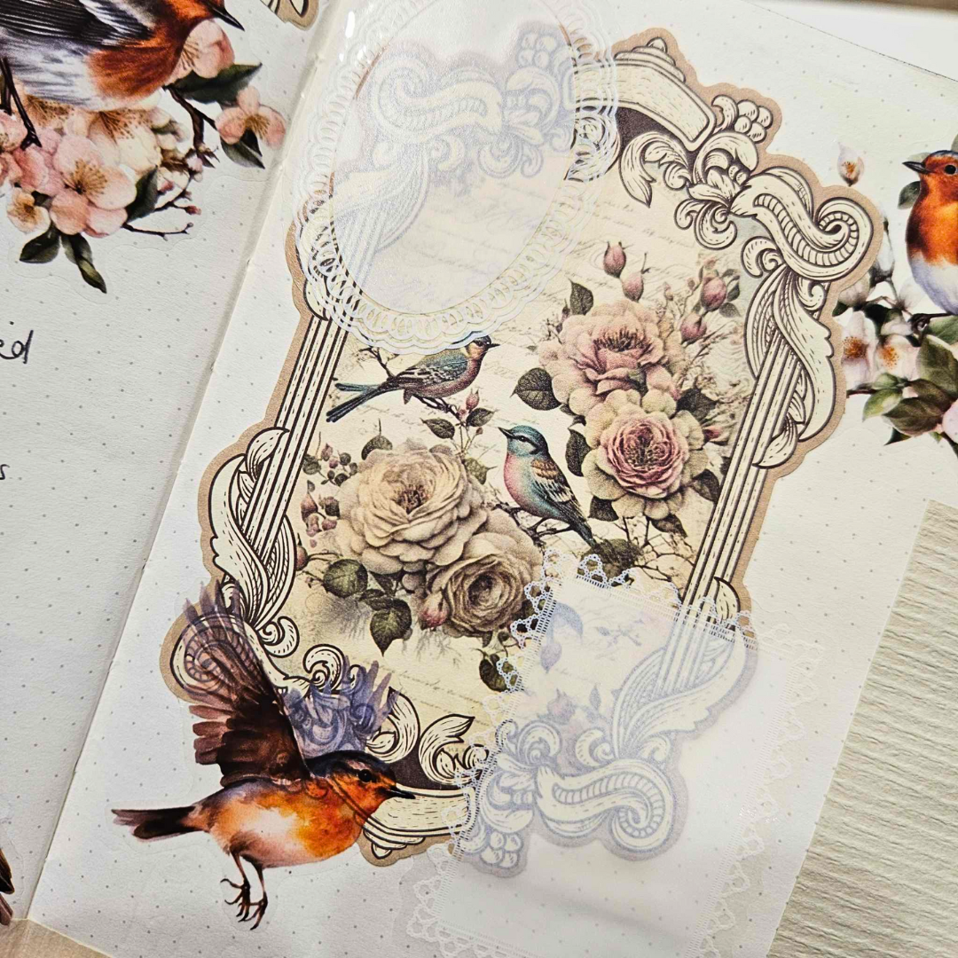 Transparent Lace Frame Stickers - 15 piece-Antique White PET Stickers Scrapbooking Bullet Journal Australian-Rachel The Turtle Journal