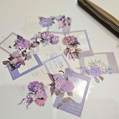 Floral Framed Sticker Set (10 piece)-Floral Framed Sticker Set (10 piece) Australian Journaling Supplies Adelaide Stickers Planner Journaling PET Durable Floral Flowers Vintage Purple Brown Pink Blue Grey-Rachel The Turtle Journal