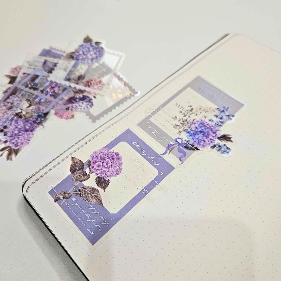Floral Framed Sticker Set (10 piece)-Floral Framed Sticker Set (10 piece) Australian Journaling Supplies Adelaide Stickers Planner Journaling PET Durable Floral Flowers Vintage Purple Brown Pink Blue Grey-Rachel The Turtle Journal