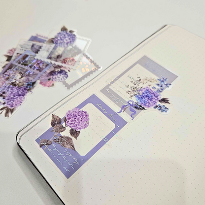 Floral Framed Sticker Set (10 piece)-Floral Framed Sticker Set (10 piece) Australian Journaling Supplies Adelaide Stickers Planner Journaling PET Durable Floral Flowers Vintage Purple Brown Pink Blue Grey-Rachel The Turtle Journal