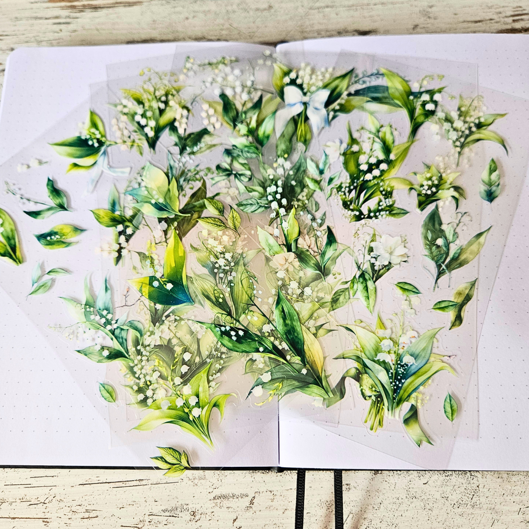 Flower Fields Sticker Sheet Sets (5 kiss cut sheets)-Rachel The Turtle Journal