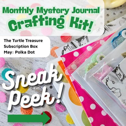 Turtle Treasure Box Subscription Kit-Papers Stickers Subscription Kit Box Monthly Craft Mystery Australia Paper Crafters-Rachel The Turtle Journal