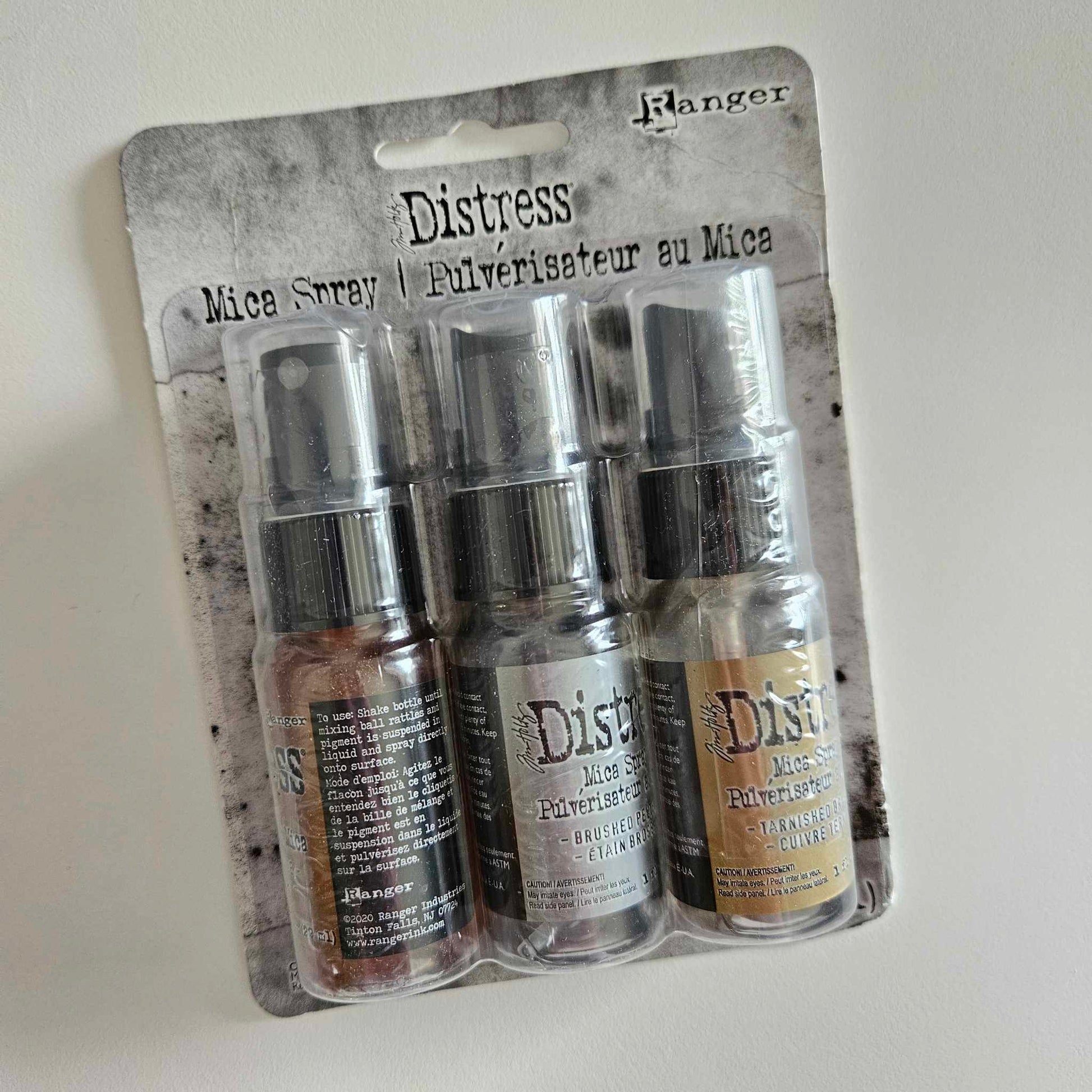 Distress Mica Sprays 3 Pack - Tim Holtz Ranger - Aussie Paper Crafting - The Turtle Journal - Set of Three Distress Mixed Media  Sprays Sparkly Shimmer - Aussie paper Crafting Journaling Supplies