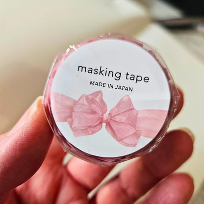 Bows Washi Tape (5m roll) - Mind Wave From Japan-Pink Organza-Bows Washi Tape (5m roll) - Mind Wave From Japan - The Turtle Journal Japanese Stationery-Rachel The Turtle Journal