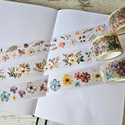 Clear Botanical Tape Lyric Series - Mind Wave From Japan [set of 3 rolls]-Clear Tape - Lyric Series (2m roll) - Mind Wave From Japan - The Turtle Journal Japanese Stationery-Rachel The Turtle Journal