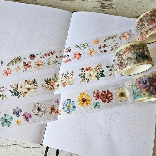 Clear Botanical Tape Lyric Series - Mind Wave From Japan [set of 3 rolls]