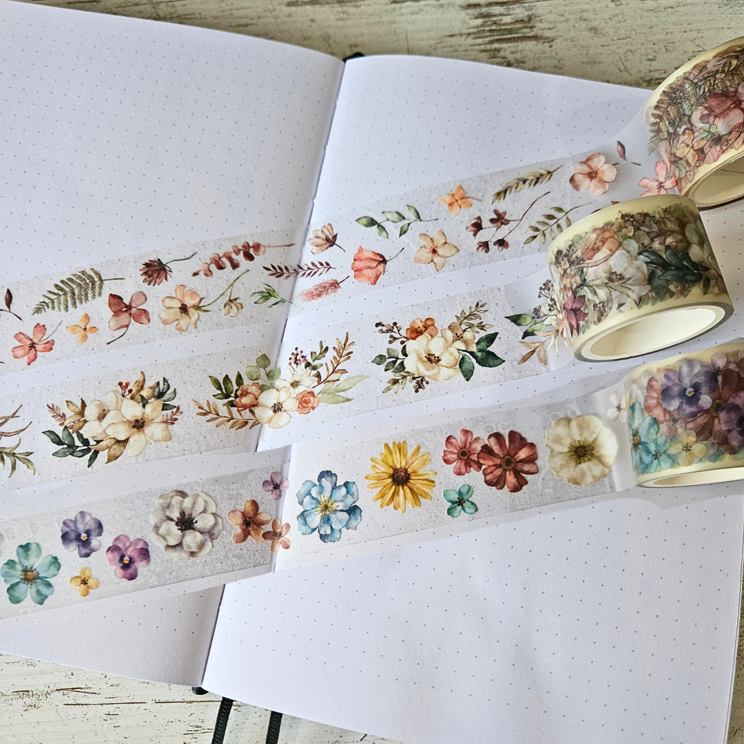 Clear Botanical Tape Lyric Series - Mind Wave From Japan [set of 3 rolls]