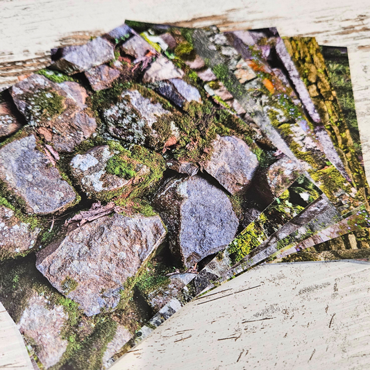5x5 inch Moss Stone Background Sticker Sheet Set (12 piece)