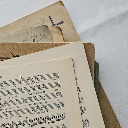 Music Sheets Genuine Vintage Ephemera (10 sheets)-Music Sheets Genuine Vintage Ephemera (10 sheets) Junk Journaling Supplies One-Off Antique-Rachel The Turtle Journal