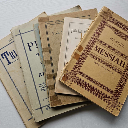 Music Sheets Genuine Vintage Ephemera (10 sheets)-Music Sheets Genuine Vintage Ephemera (10 sheets) Junk Journaling Supplies One-Off Antique-Rachel The Turtle Journal