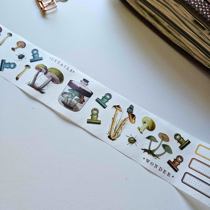 Nature Study Mushroom Washi Tape Stickers - 49 and Market-Nature Study Mushroom Washi Tape Stickers - 49 and Market - The Turtle Journal Kiss Cut Supplies-Rachel The Turtle Journal