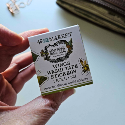 Nature Study Wings Washi Tape Stickers - 49 and Market-Nature Study Wings Washi Tape Stickers - 49 and Market - The Turtle Journal Kiss Cut Supplies-Rachel The Turtle Journal