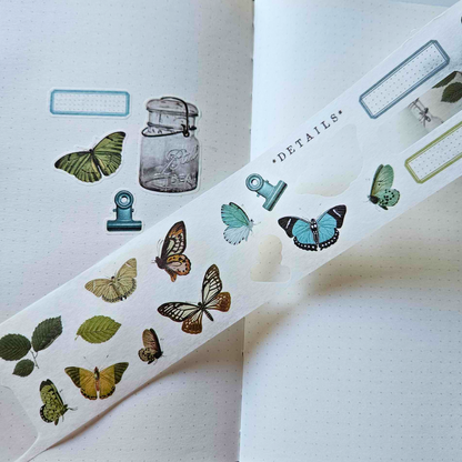Nature Study Wings Washi Tape Stickers - 49 and Market-Nature Study Wings Washi Tape Stickers - 49 and Market - The Turtle Journal Kiss Cut Supplies-Rachel The Turtle Journal