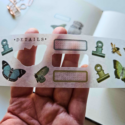 Nature Study Wings Washi Tape Stickers - 49 and Market-Nature Study Wings Washi Tape Stickers - 49 and Market - The Turtle Journal Kiss Cut Supplies-Rachel The Turtle Journal